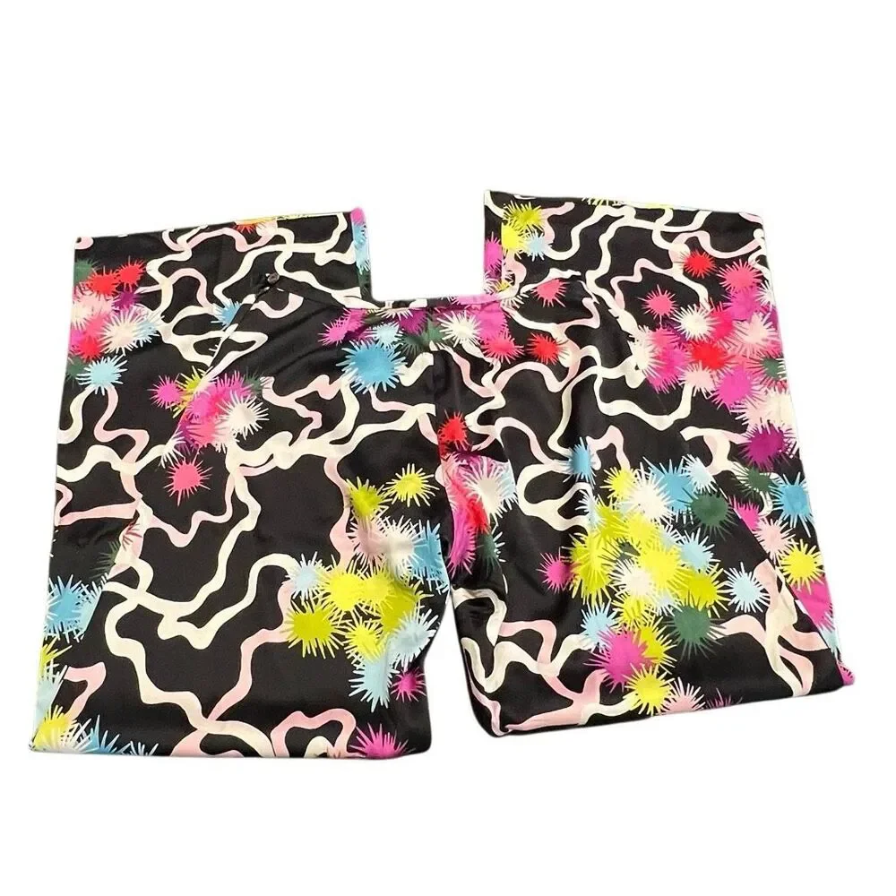 Trina Turk Women's Psychedelic Print Silk Blend Wide-Leg Pants Multicolor Size 2